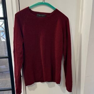 Banana Republic 100% Merino Wool Deep Red Crew Neck Sweater